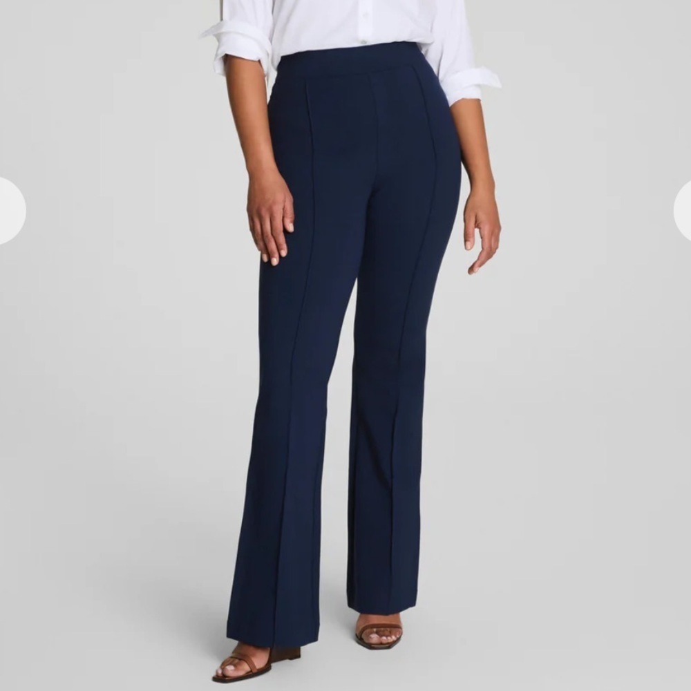 SPANX The Perfect Ponte Pant Hi-Rise Rise Flare Leg Navy Blue Tall